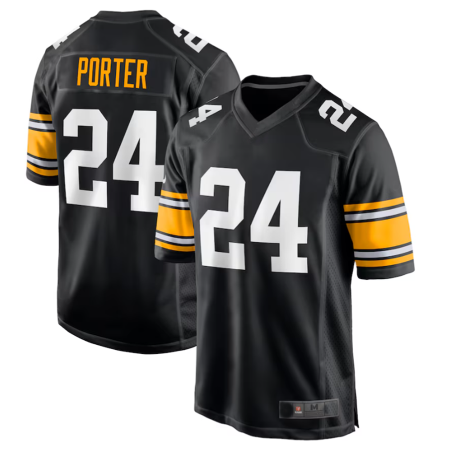 Custom #24 Black PIT Football Shirt Top
