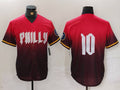 Custom #10 Red PHI Baseball Shirt Top