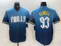 Custom #93 Blue City Connect PHI Baseball Shirt Top