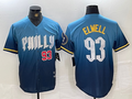 Custom #93 Blue City Connect PHI Baseball Shirt Top