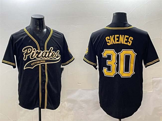 Custom #30 Black PIT Baseball Shirt Top
