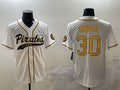 Custom #30 White PIT Baseball Shirt Top
