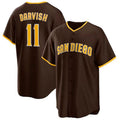 Custom #11 Brown SD Baseball Shirt Top