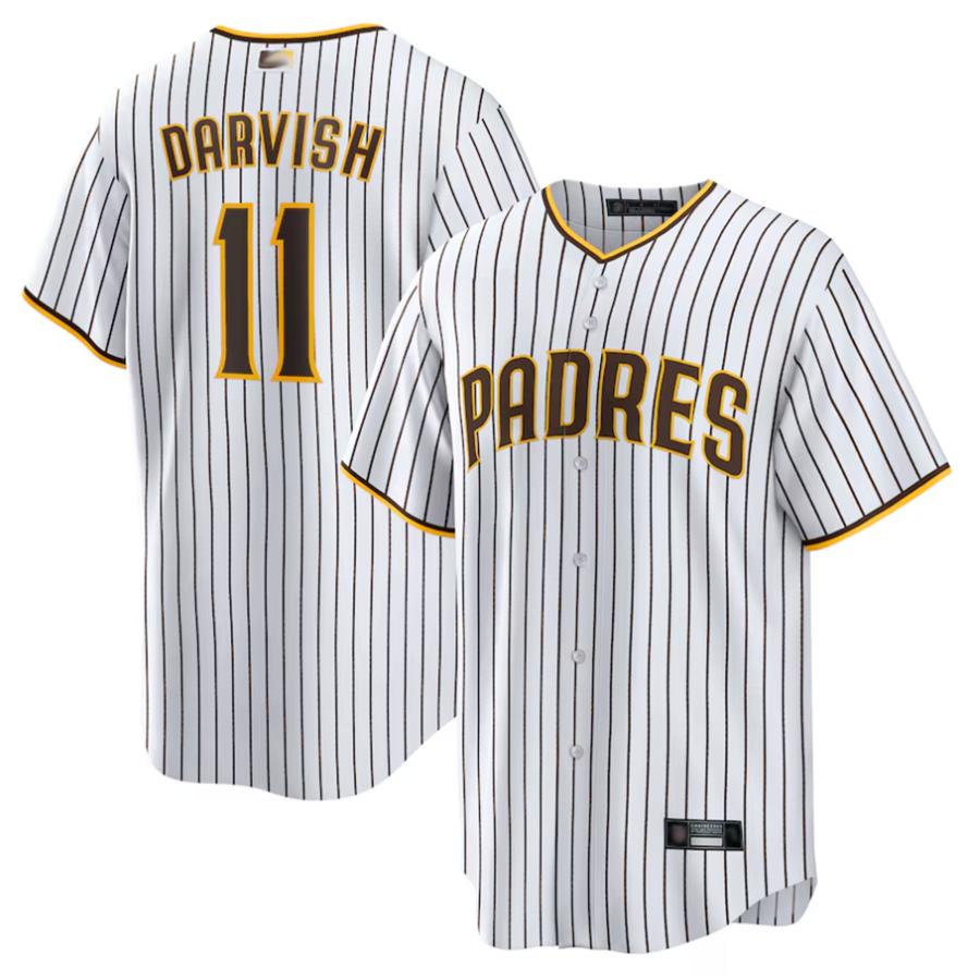 Custom #11 White SD Baseball Shirt Top