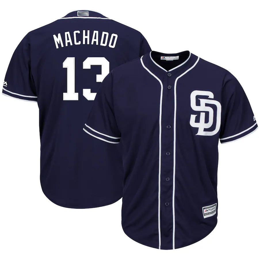 Custom #13 Navy SD Baseball Shirt Top