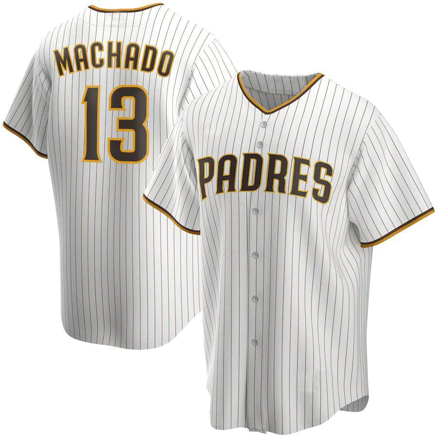 Custom #13 White SD Baseball Shirt Top