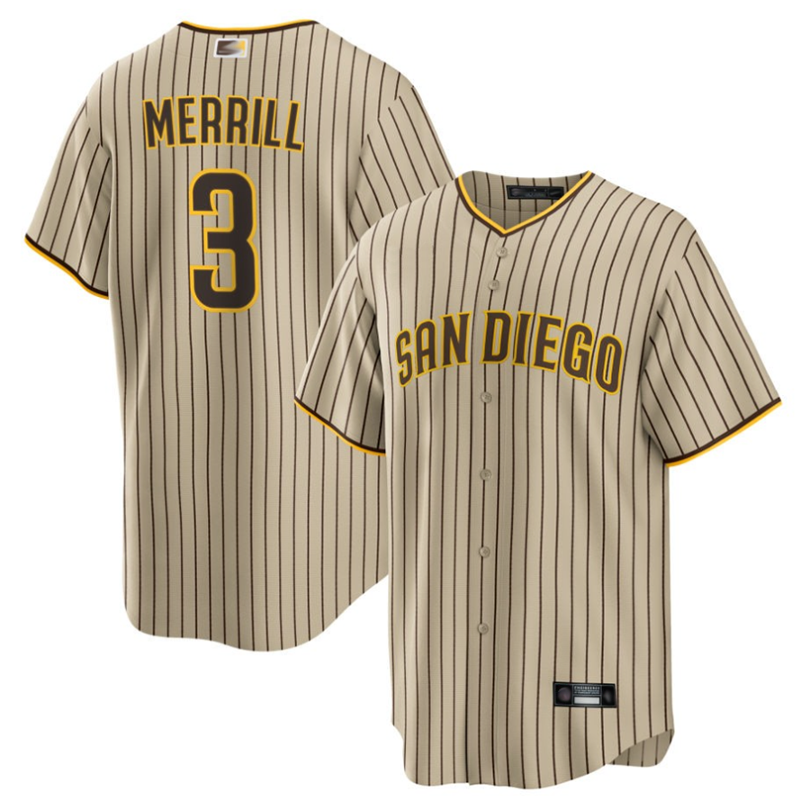 Custom #3 Brown SD Baseball Shirt Top