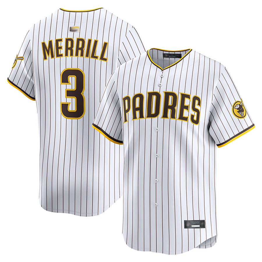 Custom #3 White SD Baseball Shirt Top