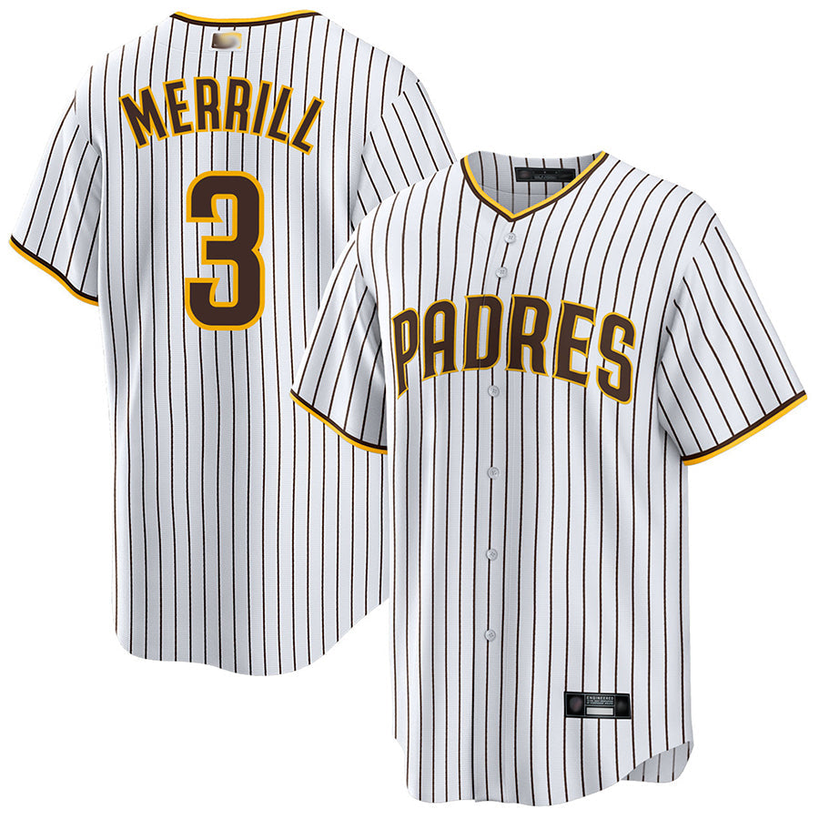 Custom #3 White SD Baseball Shirt Top