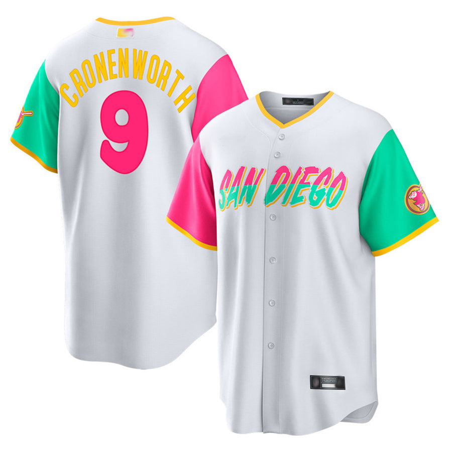 Custom #9 City Connect SD Baseball Shirt Top