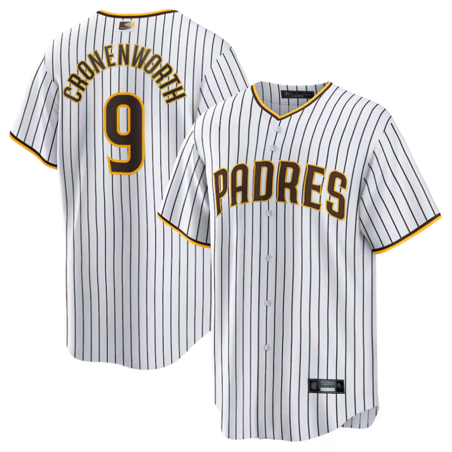 Custom #9 White SD Baseball Shirt Top