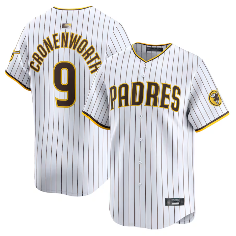 Custom #9 White SD Baseball Shirt Top