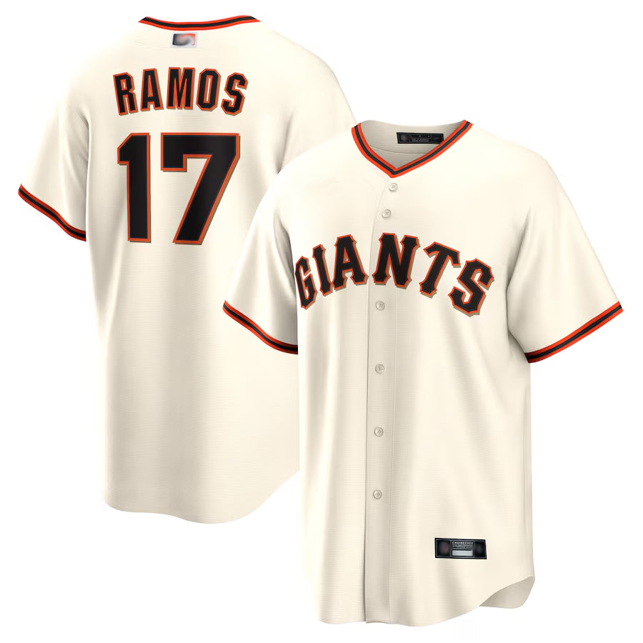 Custom #17 Cream SF Baseball Shirt Top