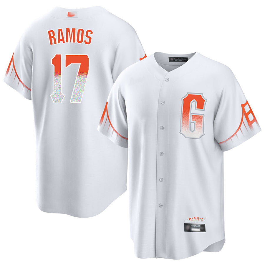 Custom #17 White City Connect SF Baseball Shirt Top