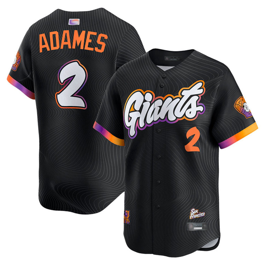 Custom #2 City Connect SF Baseball Shirt Top