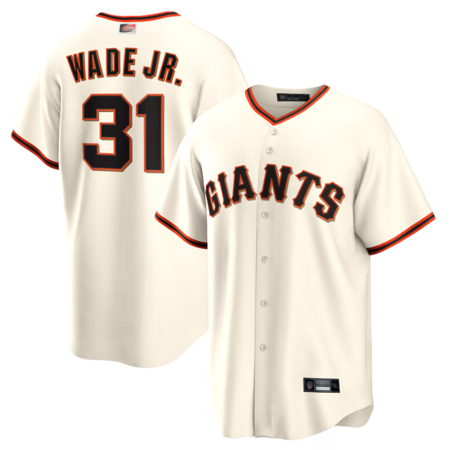 Custom #31 Cream SF Baseball Shirt Top