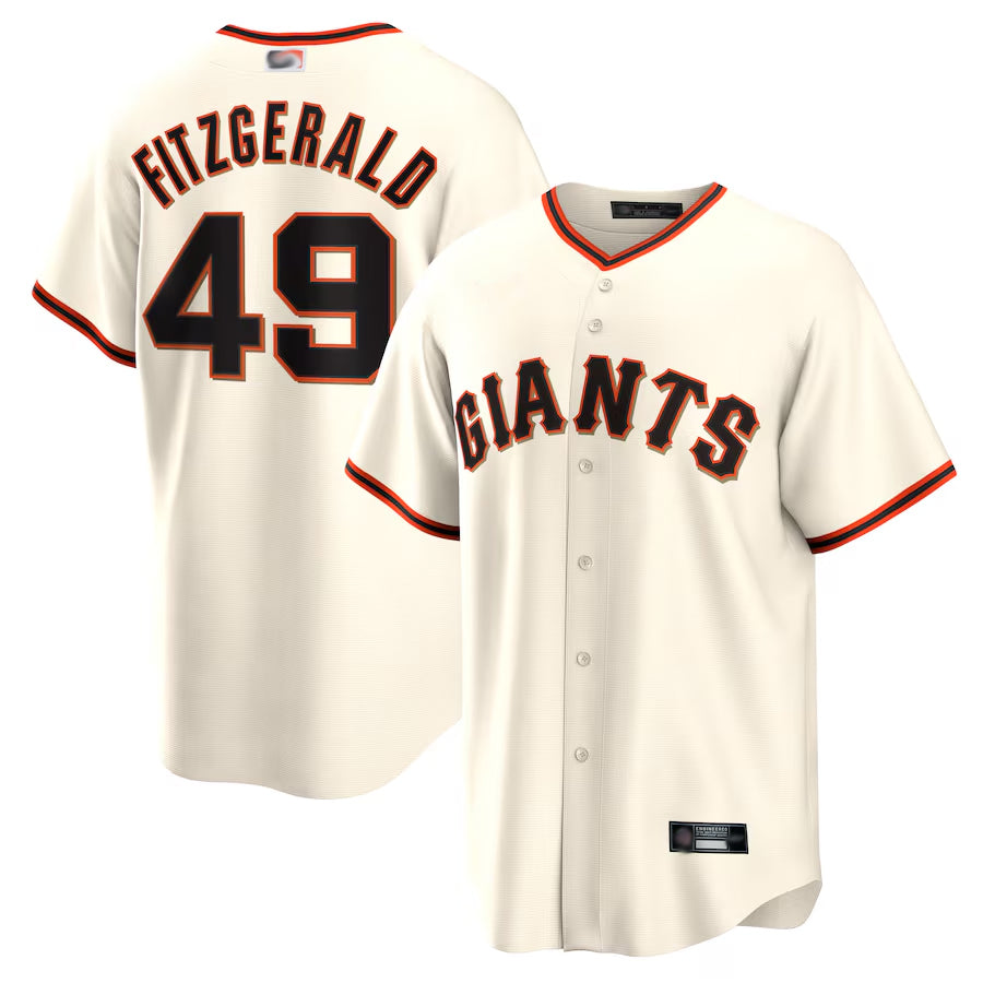 Custom #49 Cream SF Baseball Shirt Top