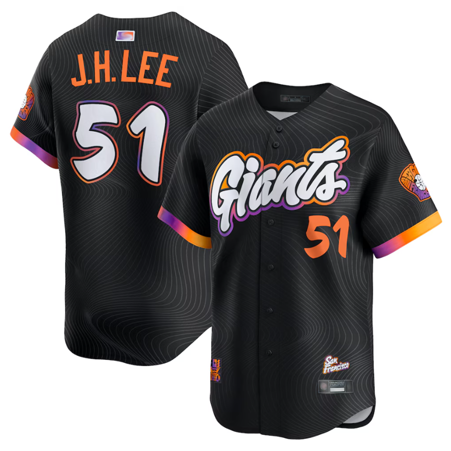 Custom #51 Black City Connect SF Baseball Shirt Top