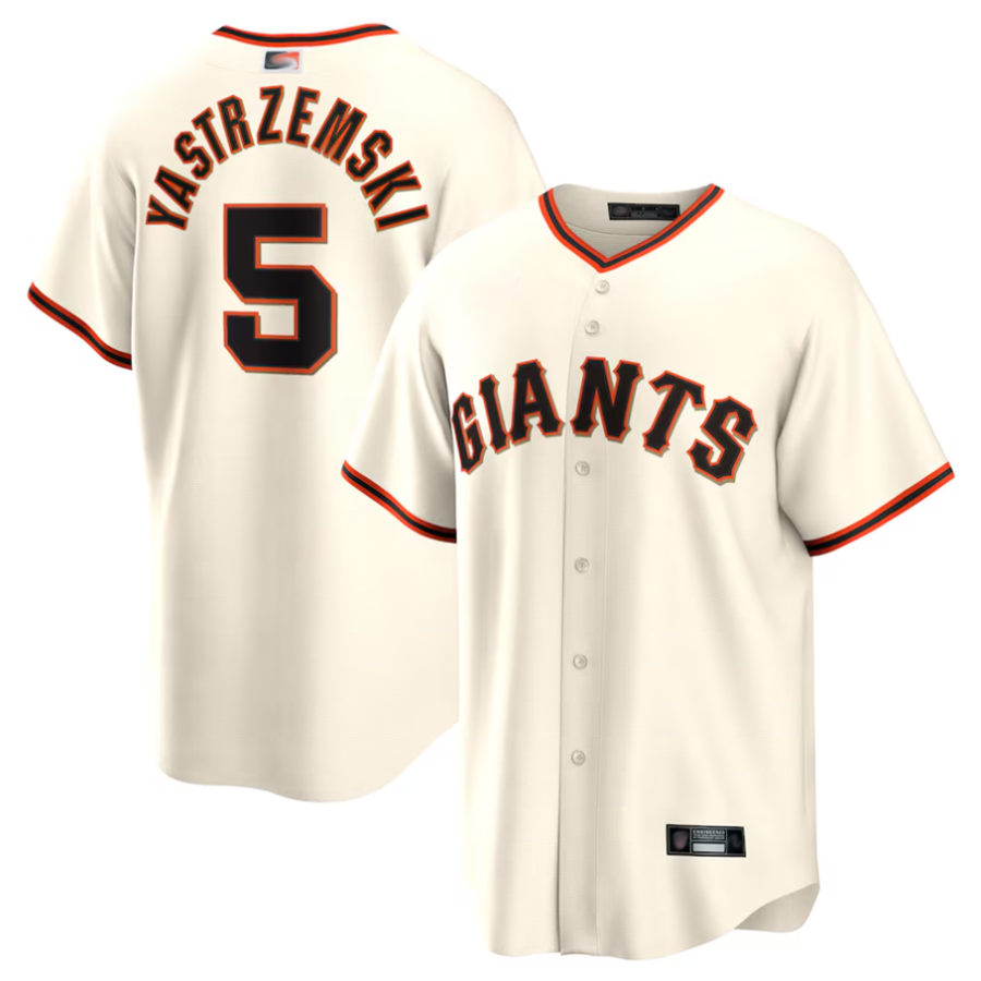 Custom #5 Cream SF Baseball Shirt Top