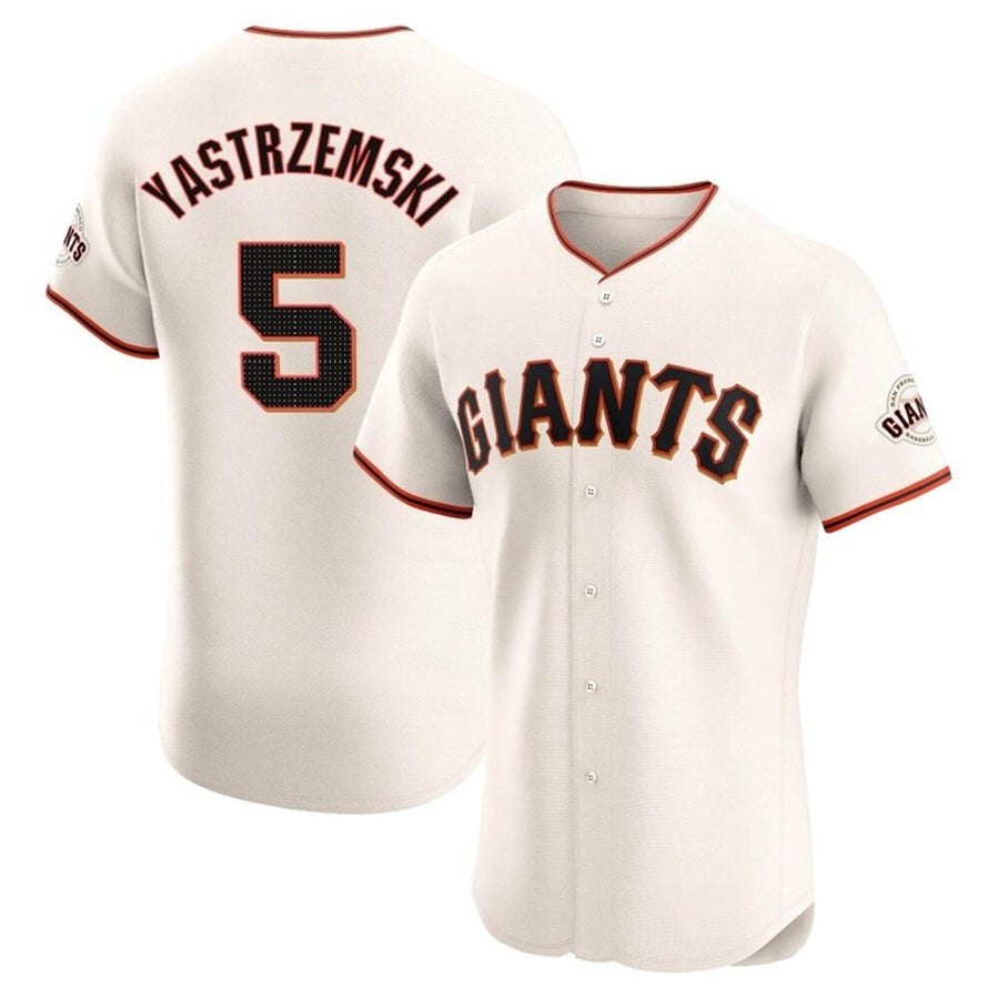 Custom #5 Cream SF Baseball Shirt Top