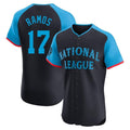 Custom #17 Navy All Star SF Baseball Shirt Top