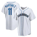 Custom #11 White SEA Baseball Shirt Top