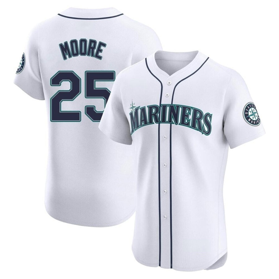 Custom #25 White SEA Baseball Shirt Top