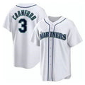 Custom #3 White SEA Baseball Shirt Top