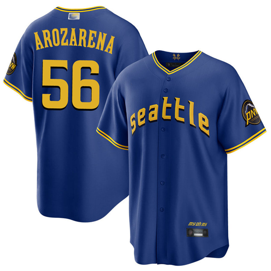 Custom #56 City Connect SEA Baseball Shirt Top