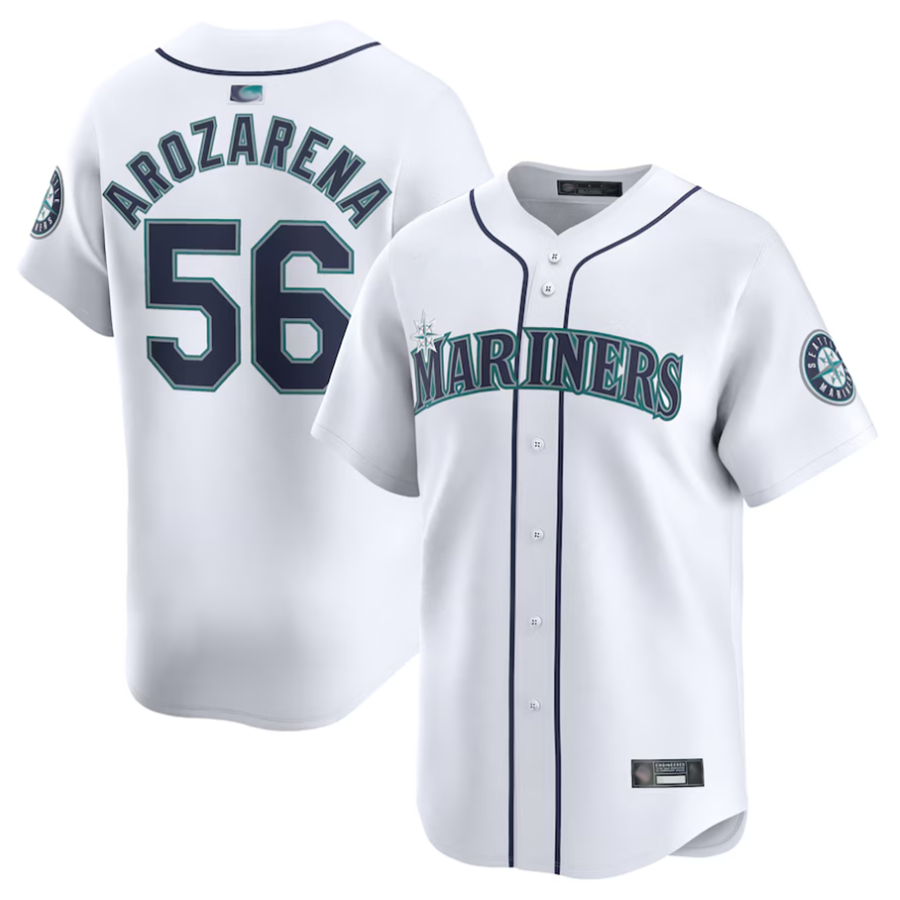 Custom #56 White SEA Baseball Shirt Top