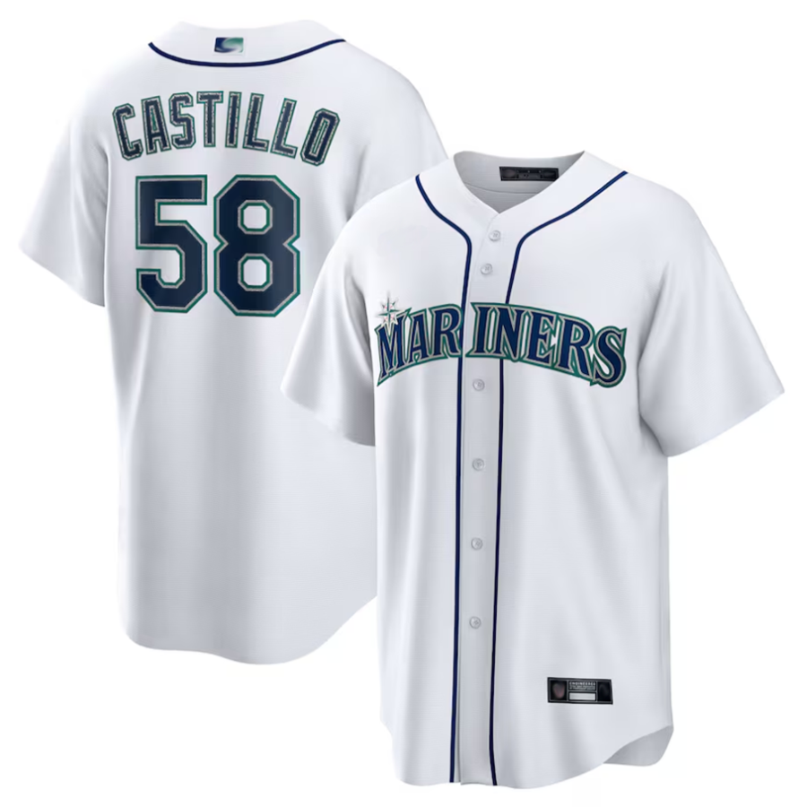 Custom #58 White SEA Baseball Shirt Top