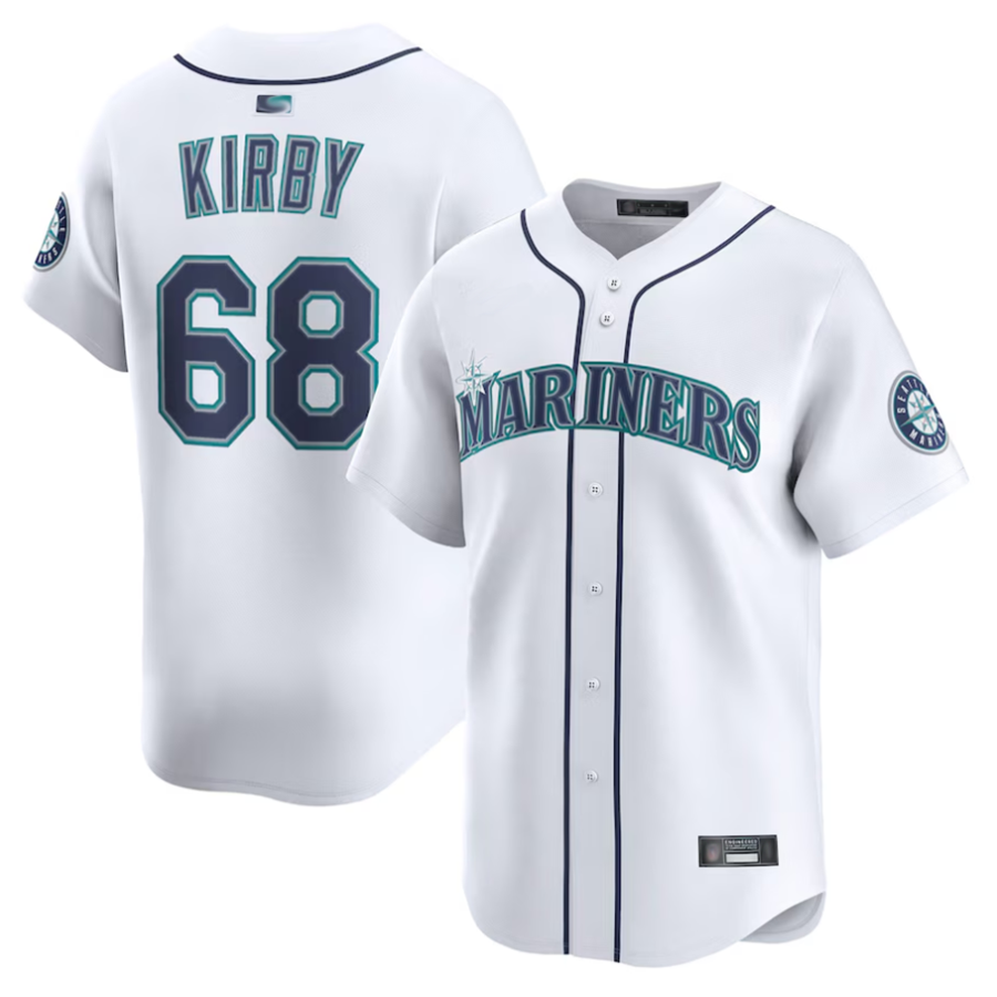 Custom #68 White SEA Baseball Shirt Top
