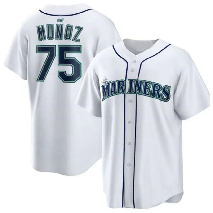 Custom #75 White SEA Baseball Shirt Top