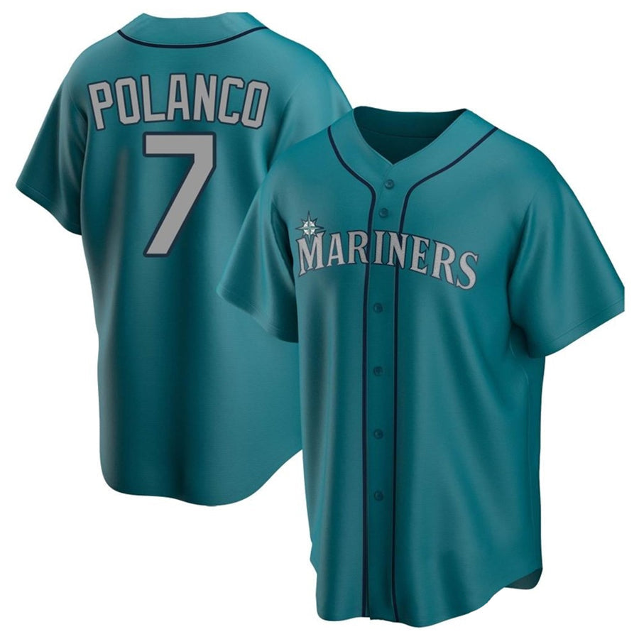 Custom #7 Teal SEA Baseball Shirt Top