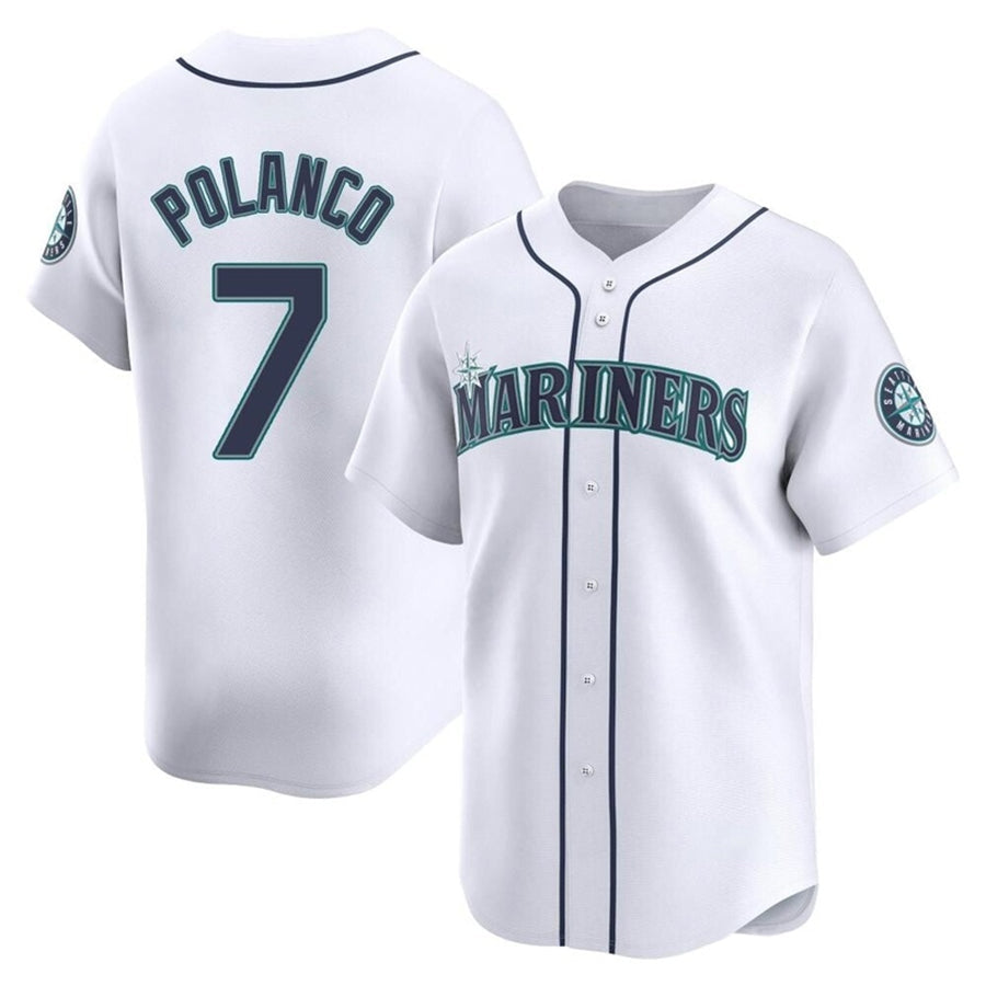 Custom #7 White SEA Baseball Shirt Top