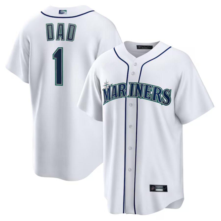 Custom #1 White SEA Baseball Shirt Top