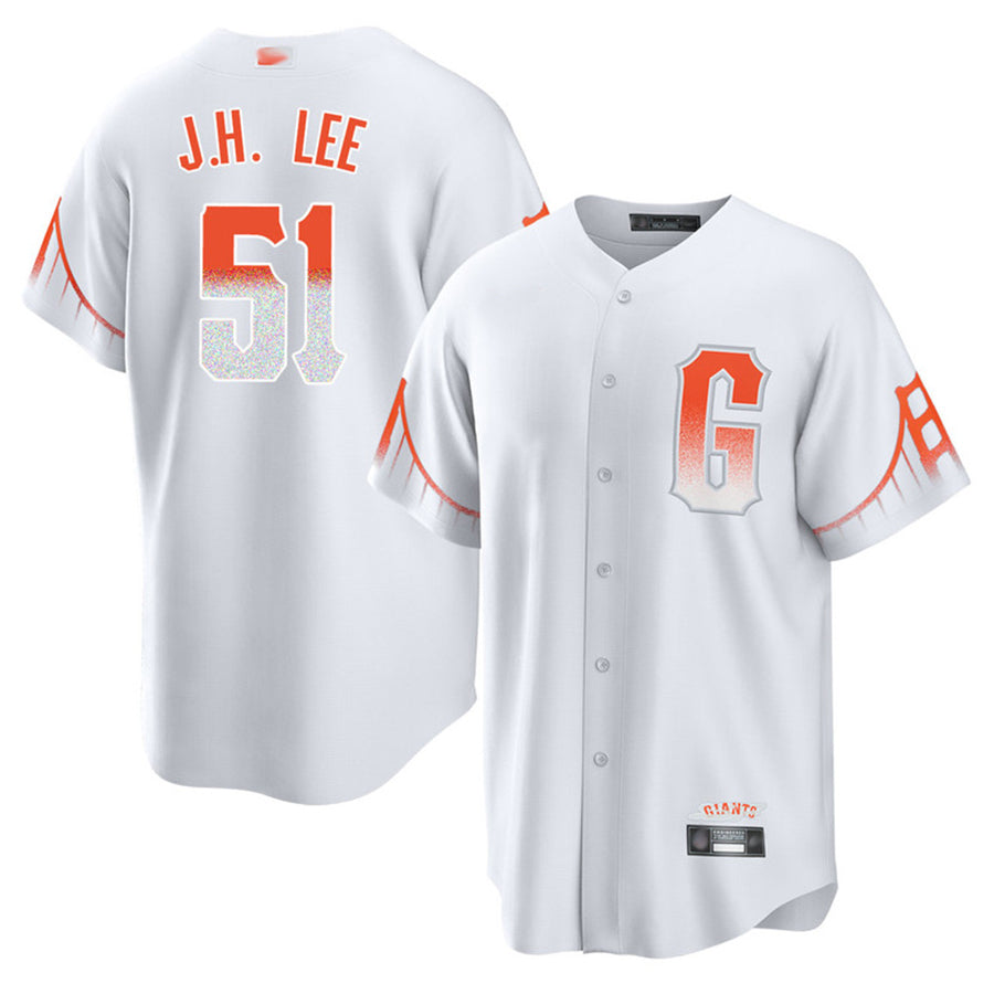Custom #51 White City Connect SF Baseball Shirt Top