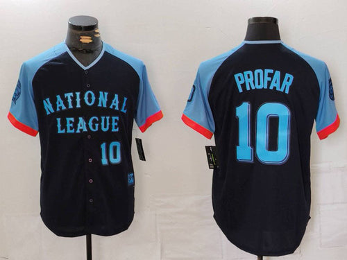 Custom #10 Navy All Star SD Baseball Shirt Top