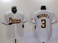 Custom #3 White SD Baseball Shirt Top
