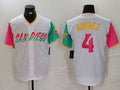 Custom #4 White SD Baseball Shirt Top