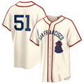 Custom #51 Cream SF Baseball Shirt Top