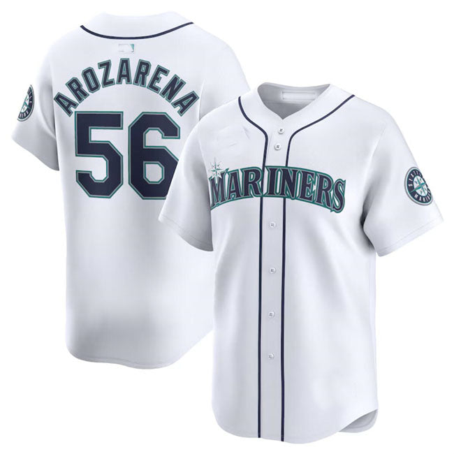 Custom #56 White SEA Baseball Shirt Top