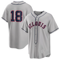Custom #18 Gray STL Baseball Shirt Top