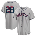 Custom #28 Gray STL Baseball Shirt Top
