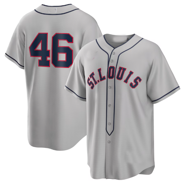 Custom #46 Gray STL Baseball Shirt Top