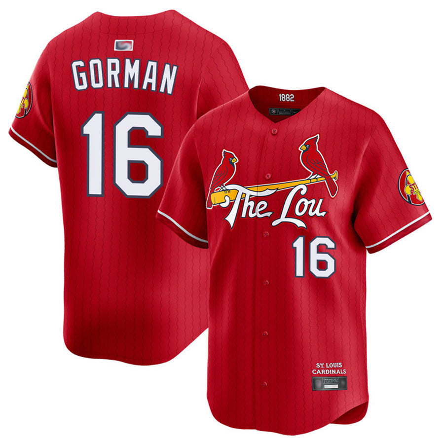 Custom #16 Red City Connect STL Baseball Shirt Top