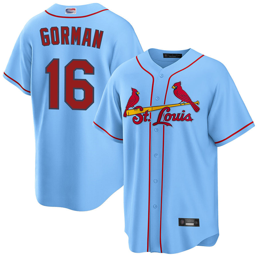 Custom #16 Light Blue STL Baseball Shirt Top