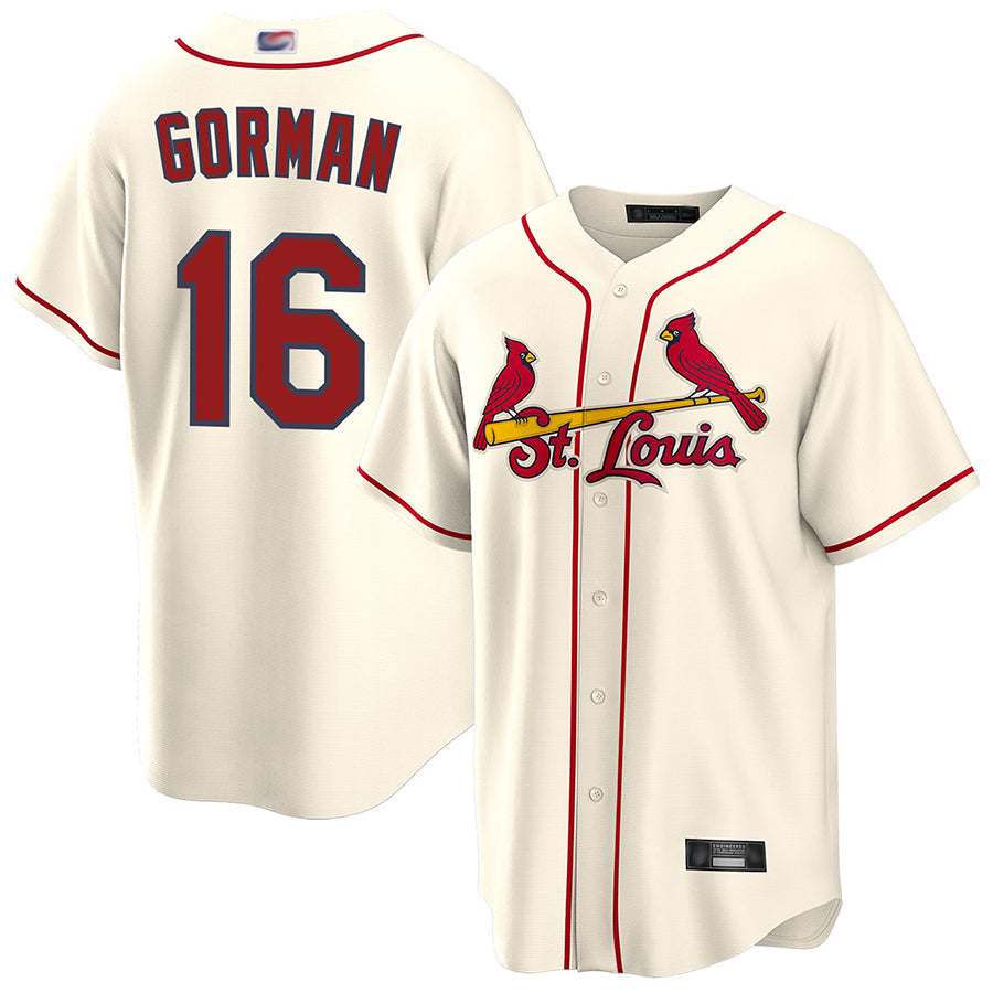 Custom #16 Cream STL Baseball Shirt Top