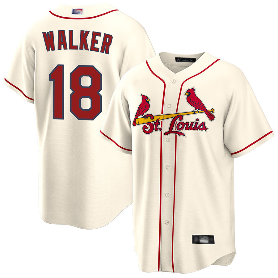 Custom #18 Cream STL Baseball Shirt Top