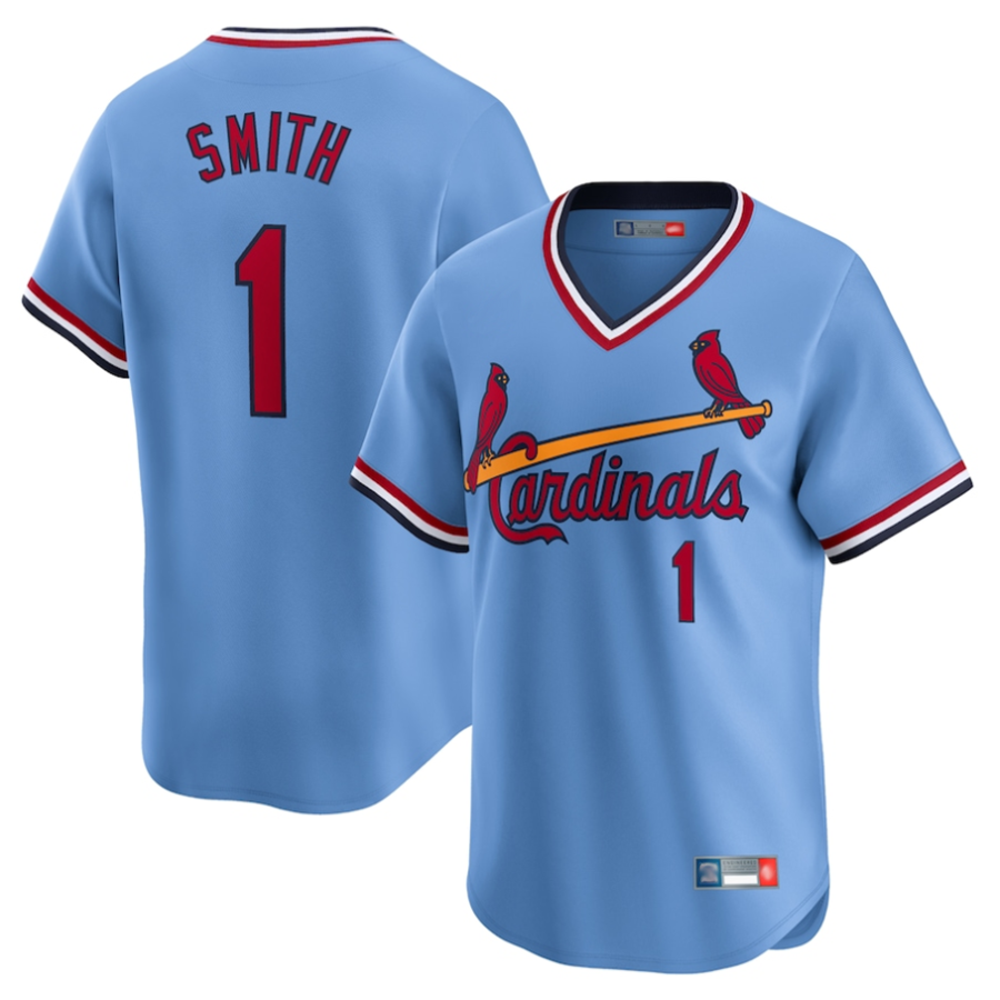 Custom #1 Royal Throwback STL Baseball Shirt Top